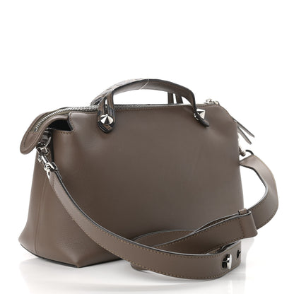 Fendi Vitello Dolce Bi-Color FF 1974 Embossed Medium By The Way Boston Bag Maya Black 2 of 10