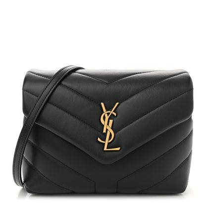 Saint Laurent Calfskin Y Quilted Monogram Toy Loulou Crossbody Bag Black 1 of 11