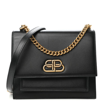 Balenciaga Box Calfskin S Sharp Chain Shoulder Bag Black 1 of 9