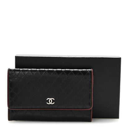 Chanel Calfskin Diamond Stitched Flap Wallet Black 15 of 15