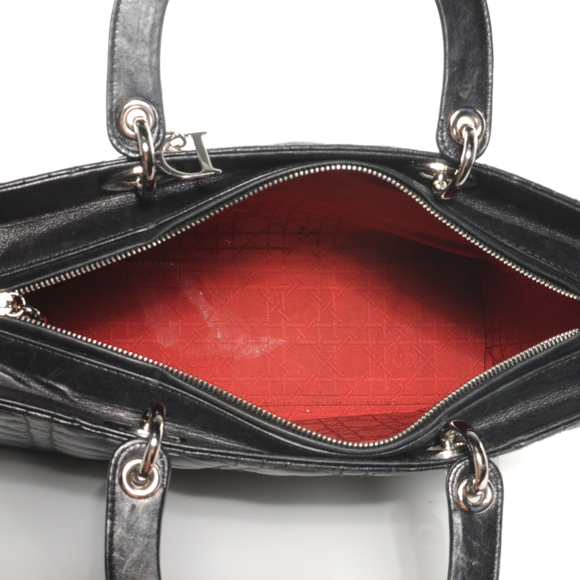 Christian Dior Lambskin Cannage Large Lady Dior Black 6 of 10