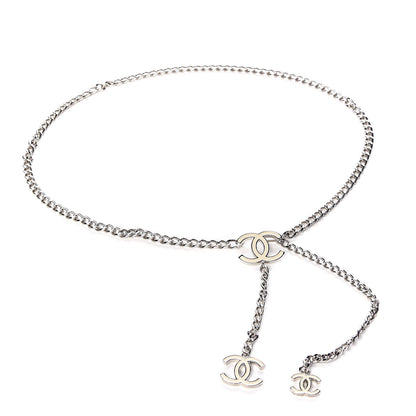 Chanel Enamel CC Ceinture Fantai Adjustable Belt Silver White 1 of 5