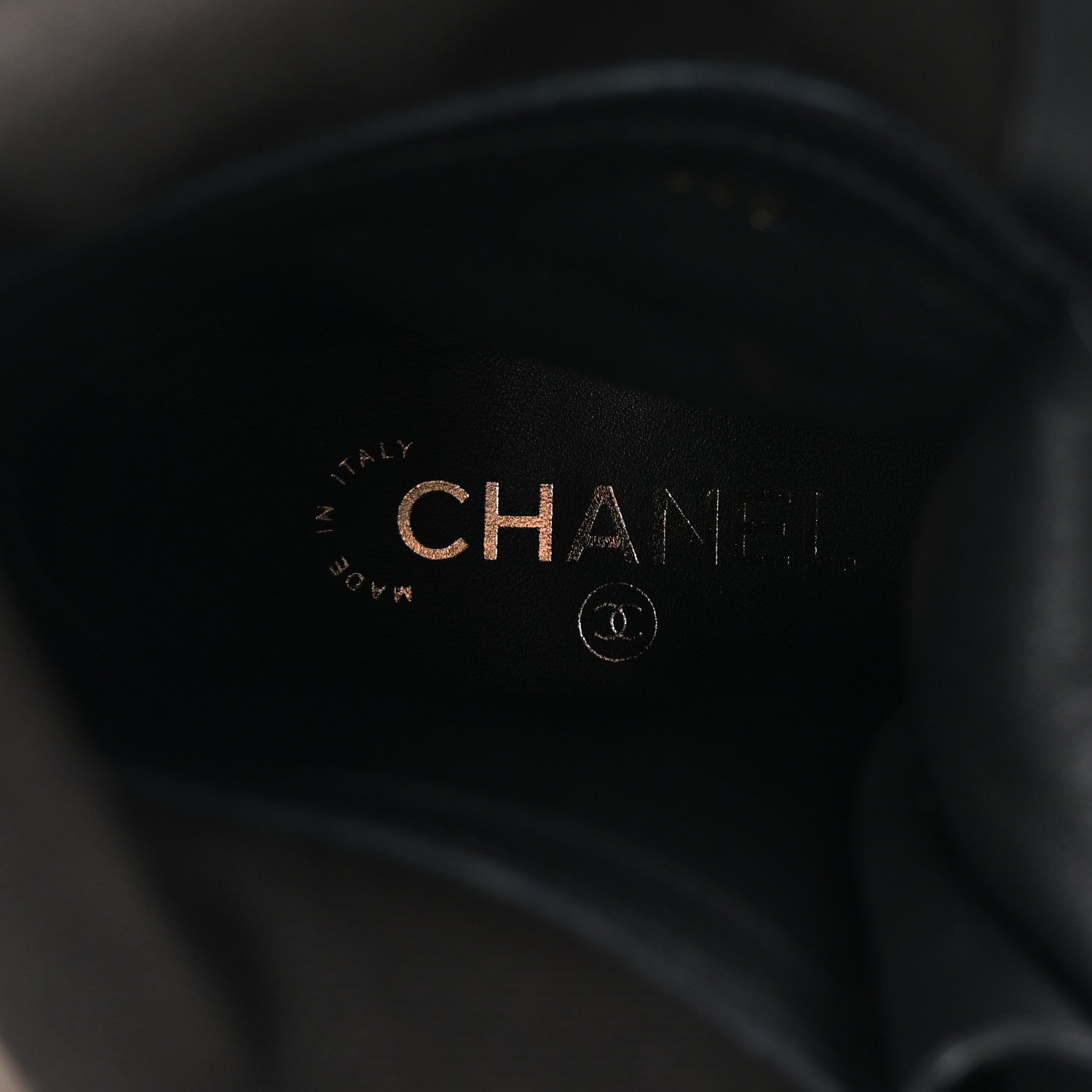 Chanel Shiny Calfskin Lace Up Combat Boots 38 Black 8 of 9