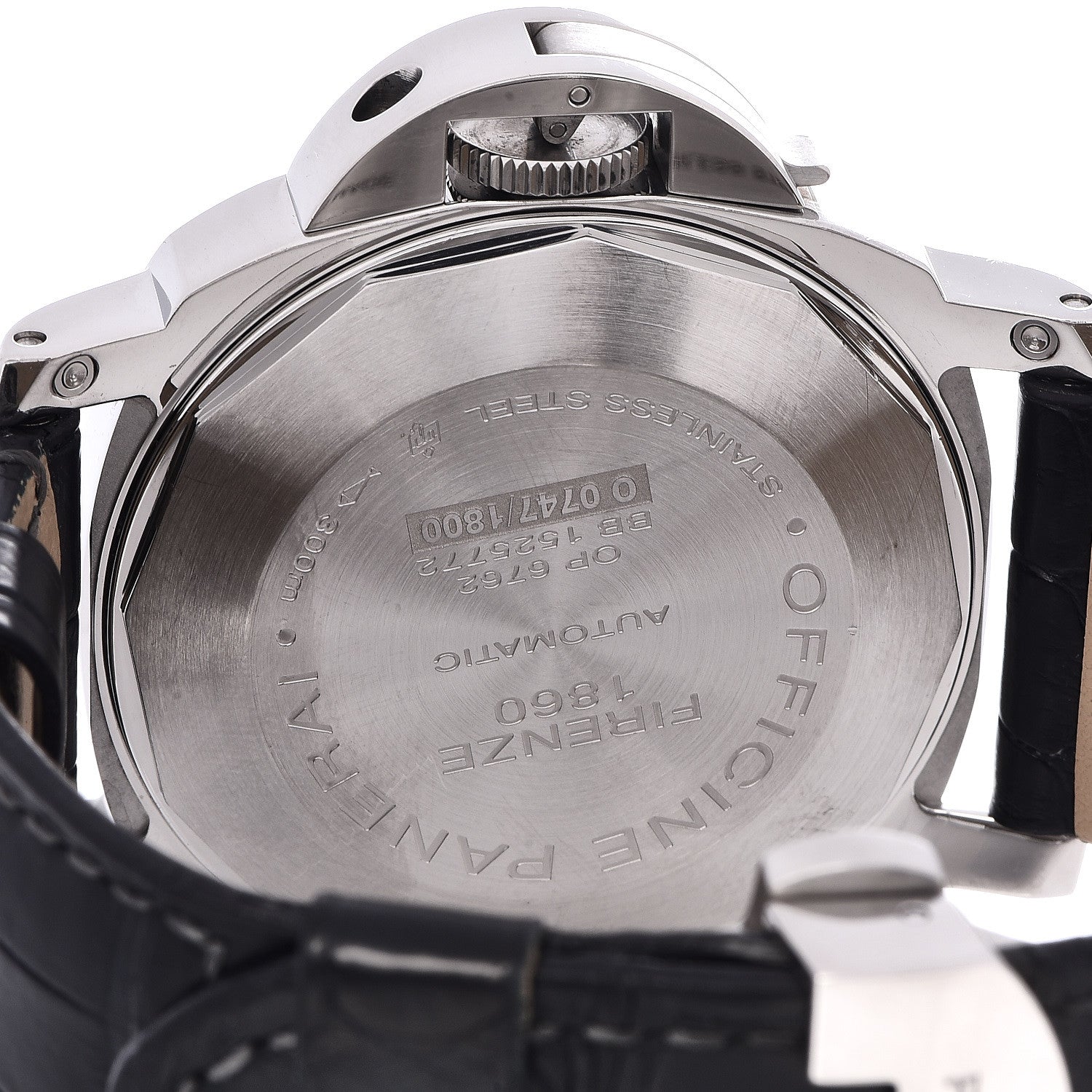 Panerai Stainless Steel Alligator 44mm Luminor 3 Day Power Reserve Automatic Watch Black PAM01090 5 of 7