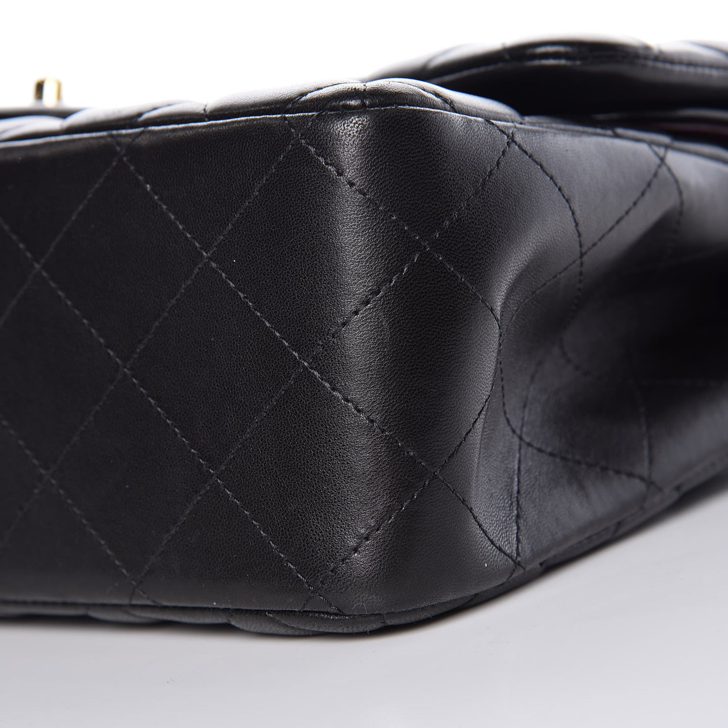 Lambskin Quilted Jumbo Double Flap Black