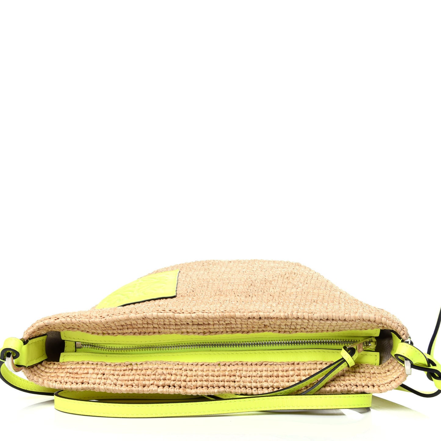 Raffia Crossbody Bag Natural Neon Yellow
