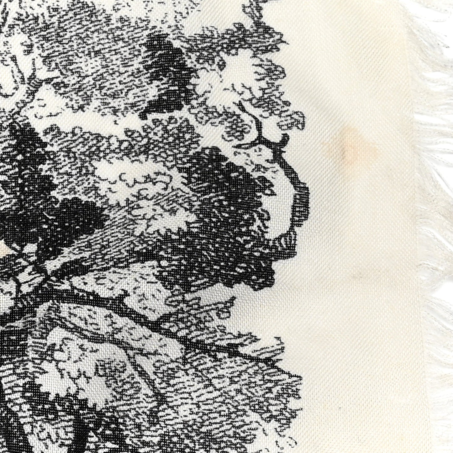Cotton Toile De Jouy Shawl Black