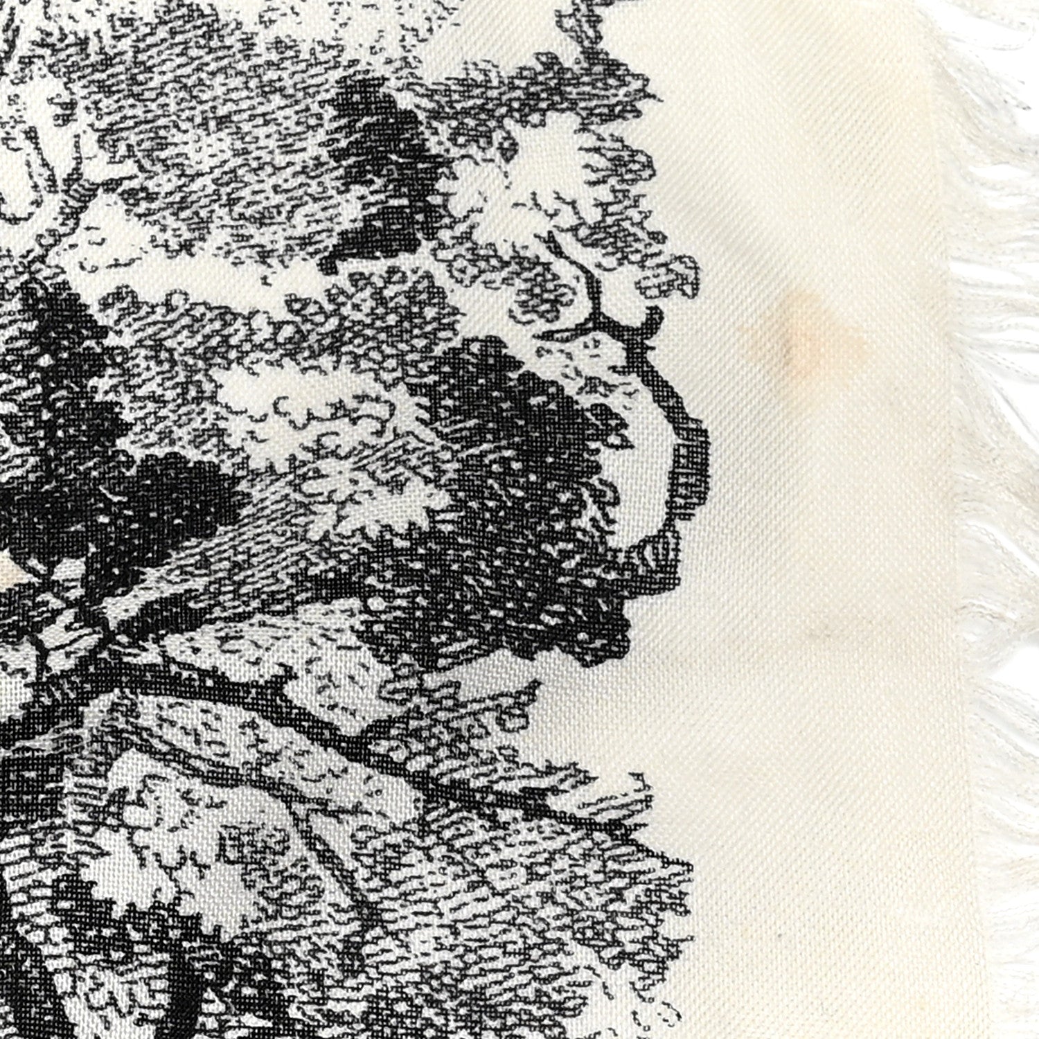 Christian Dior Cotton Toile De Jouy Shawl Black 5 of 5