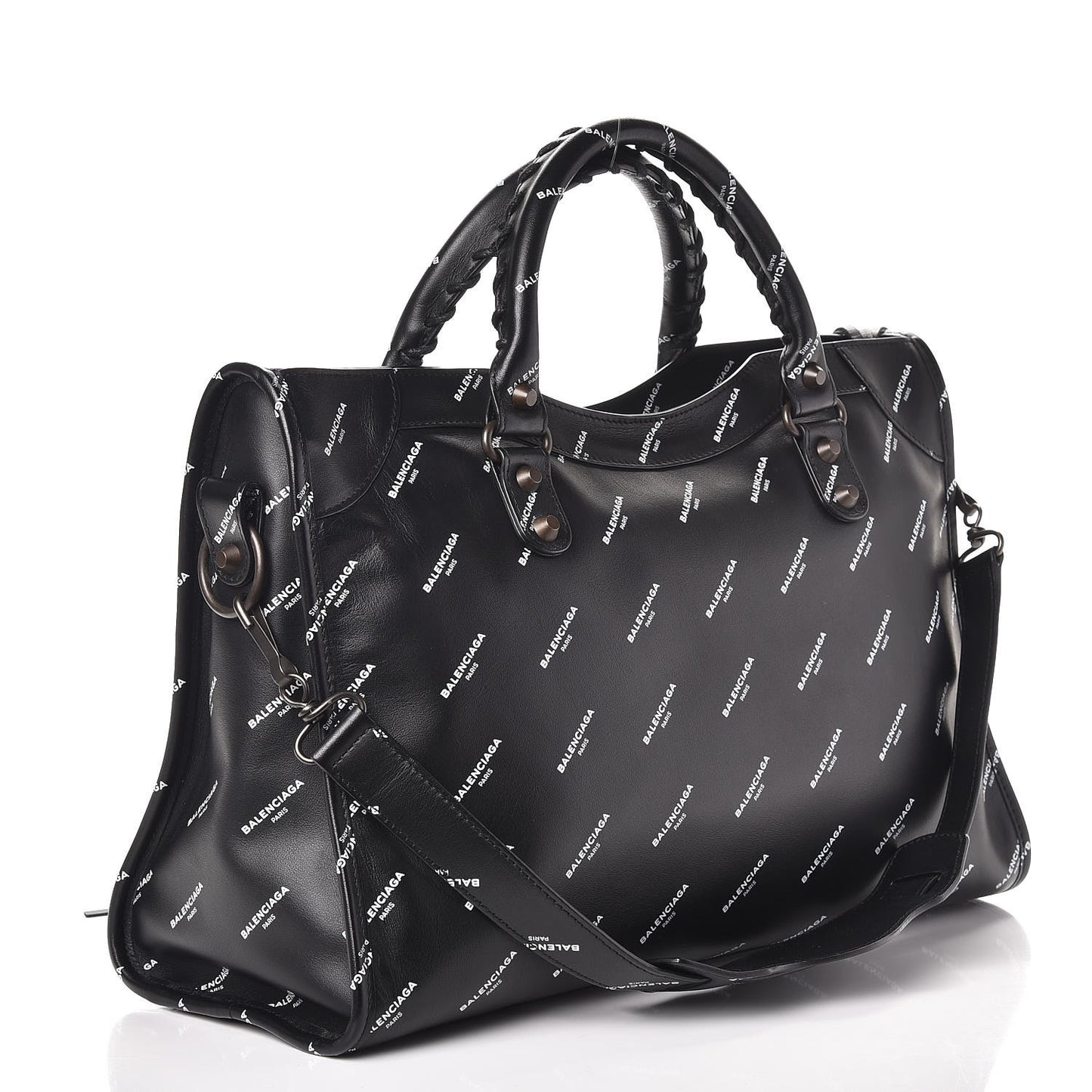Veau Allover Logo Classic Hardware City Black White