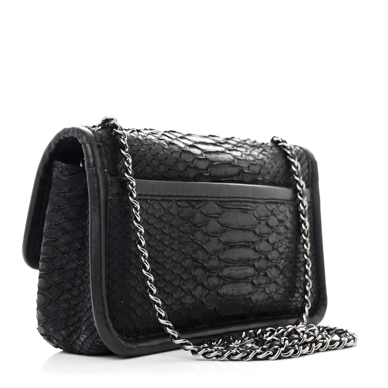 Chanel Snakeskin Mini  Flap Black 3 of 11