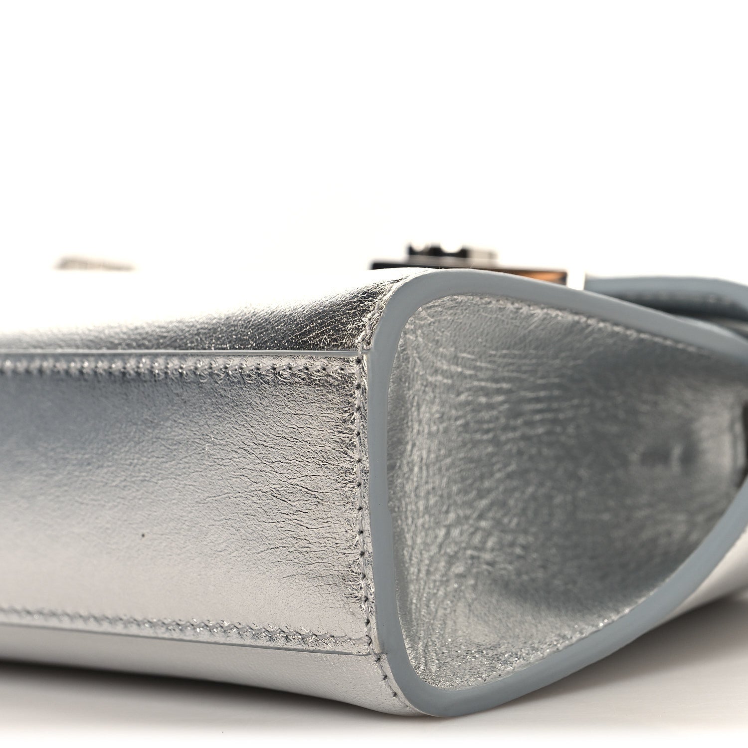 Salvatore Ferragamo Metallic Lambskin Mini Hug Crossbody Bag