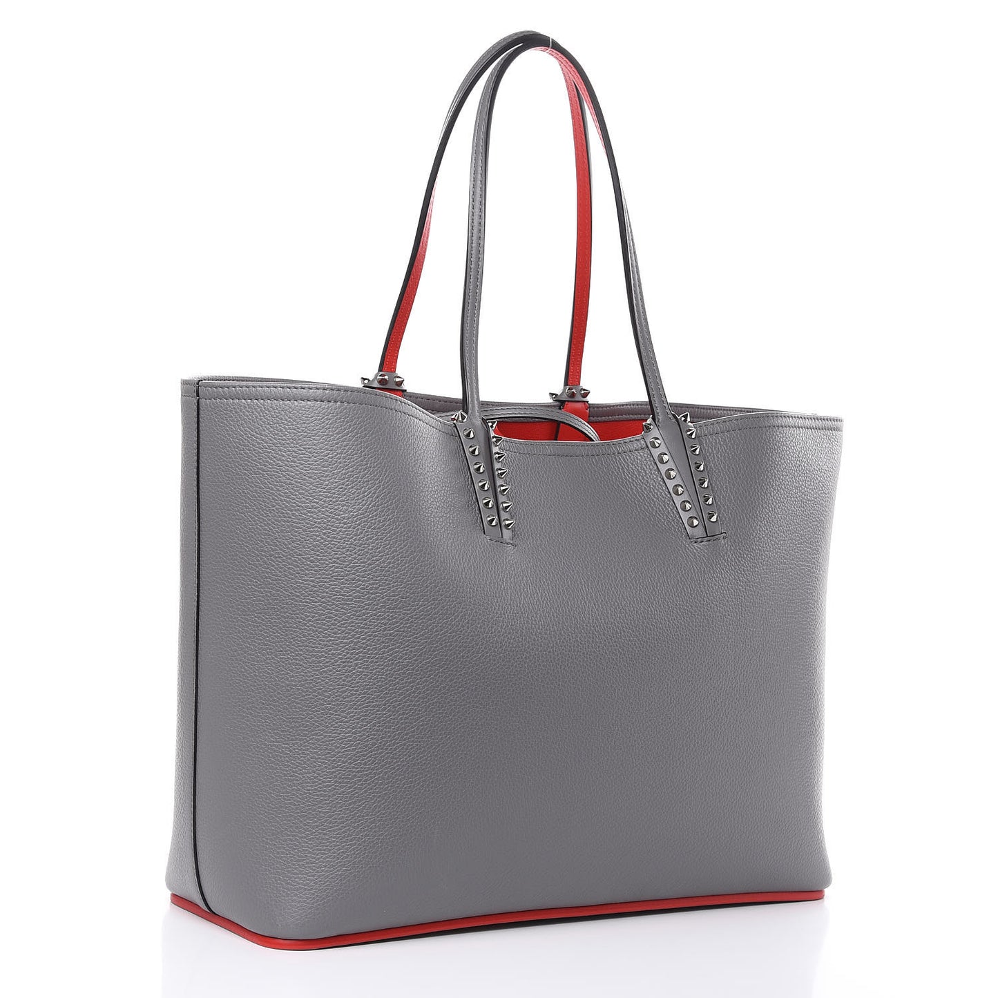 Calfskin Spikes East West Cabata Tote Kraft Red