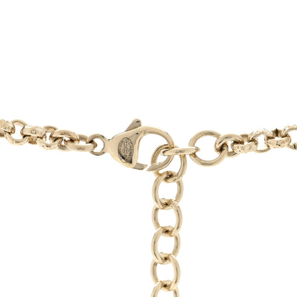 Chanel Resin Crystal Bead CC Heart Necklace Black Gold 4 of 4