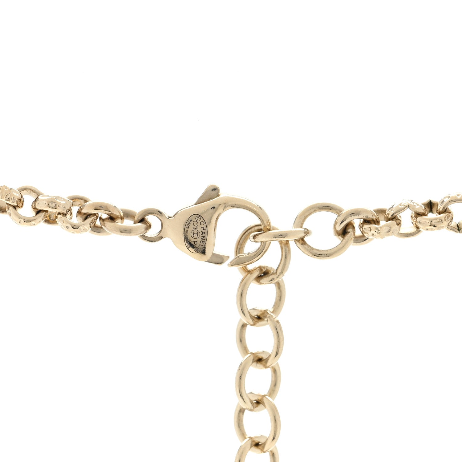 Chanel Resin Crystal Bead CC Heart Necklace Black Gold 4 of 4