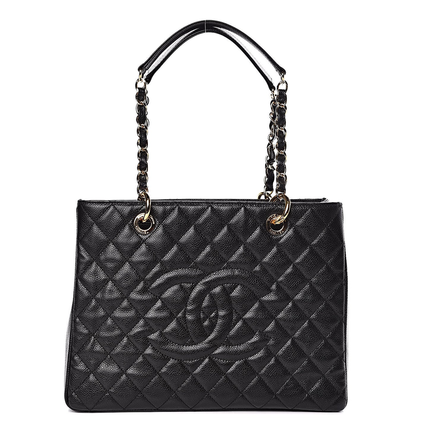 Caviar Quilted Grand Shopping Tote GST Black