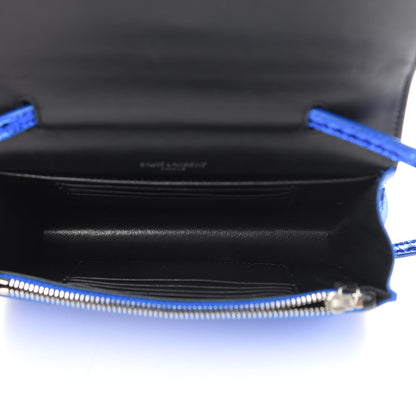 Saint Laurent Metallic Ayers Monogram Toy Kate Strap Wallet Blue Black 5 of 13
