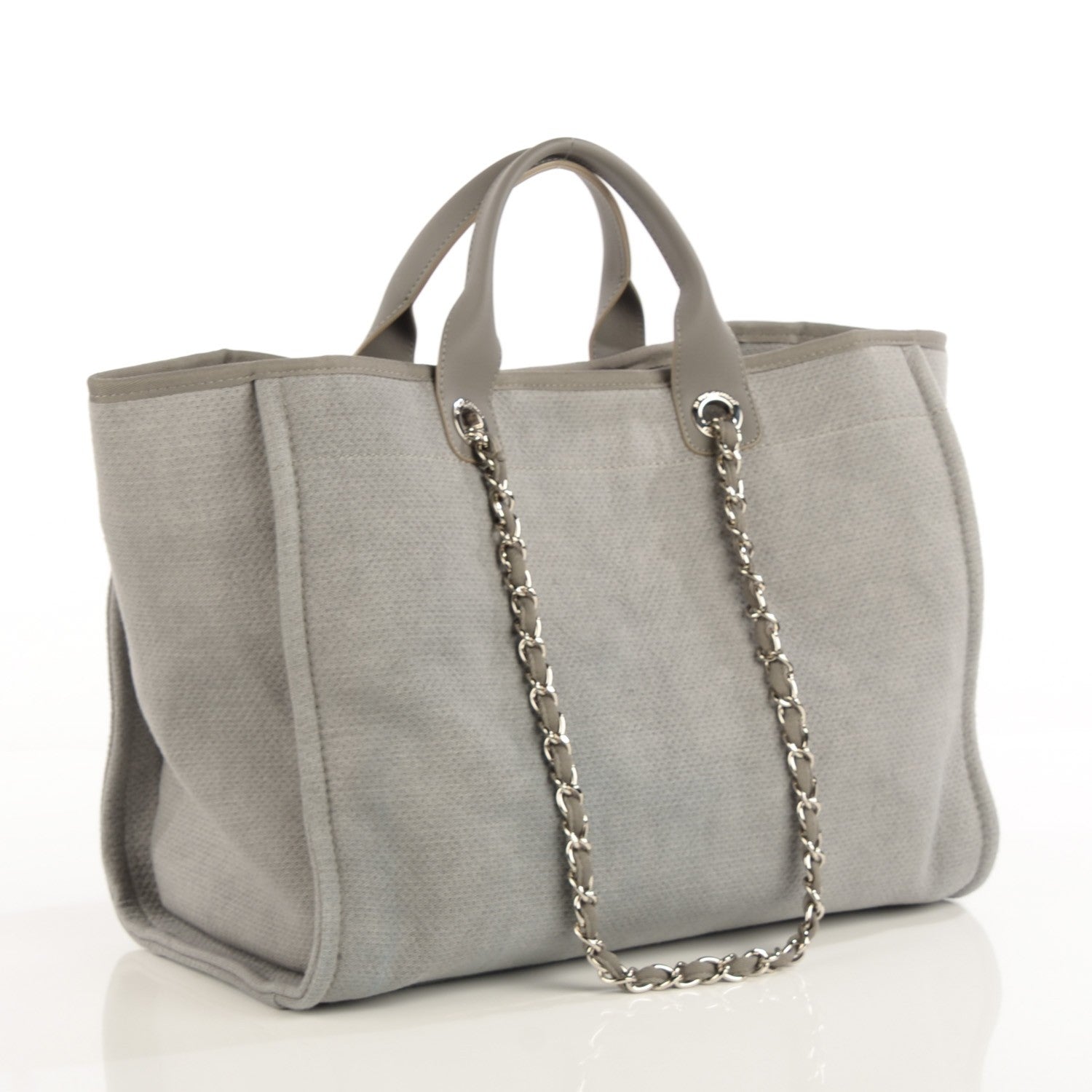 Chanel Canvas Deauville Large Tote Grey 3 of 8