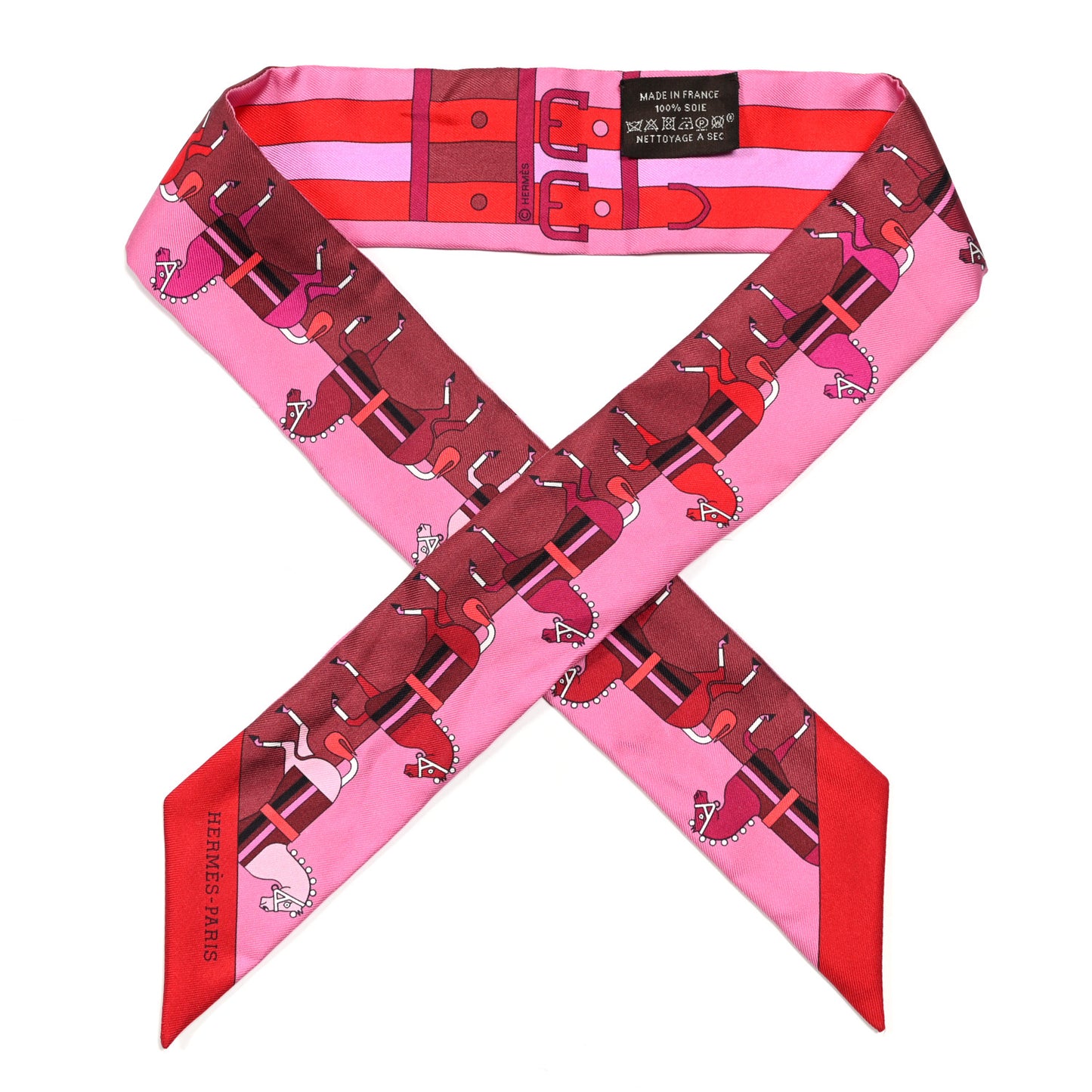 Silk Rocabar Twilly Rose Vif Bordeaux