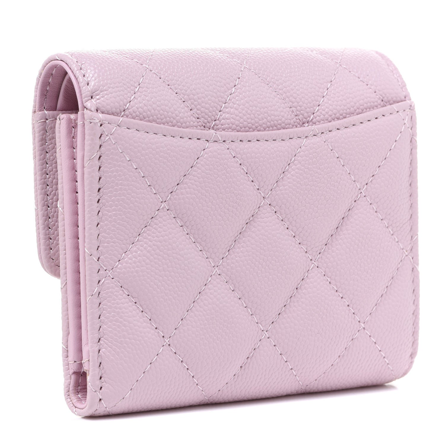 Chanel Caviar Quilted Compact Flap Wallet Light Pink 3 of 9