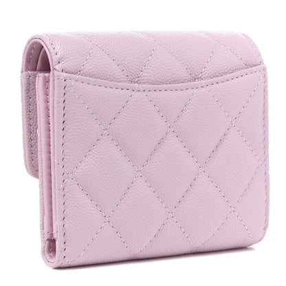 Chanel Caviar Quilted Compact Flap Wallet Light Pink 3 of 9