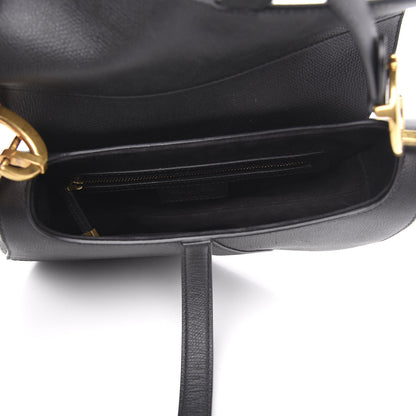 Christian Dior Grained Calfskin Saddle Bag Black 5 of 9