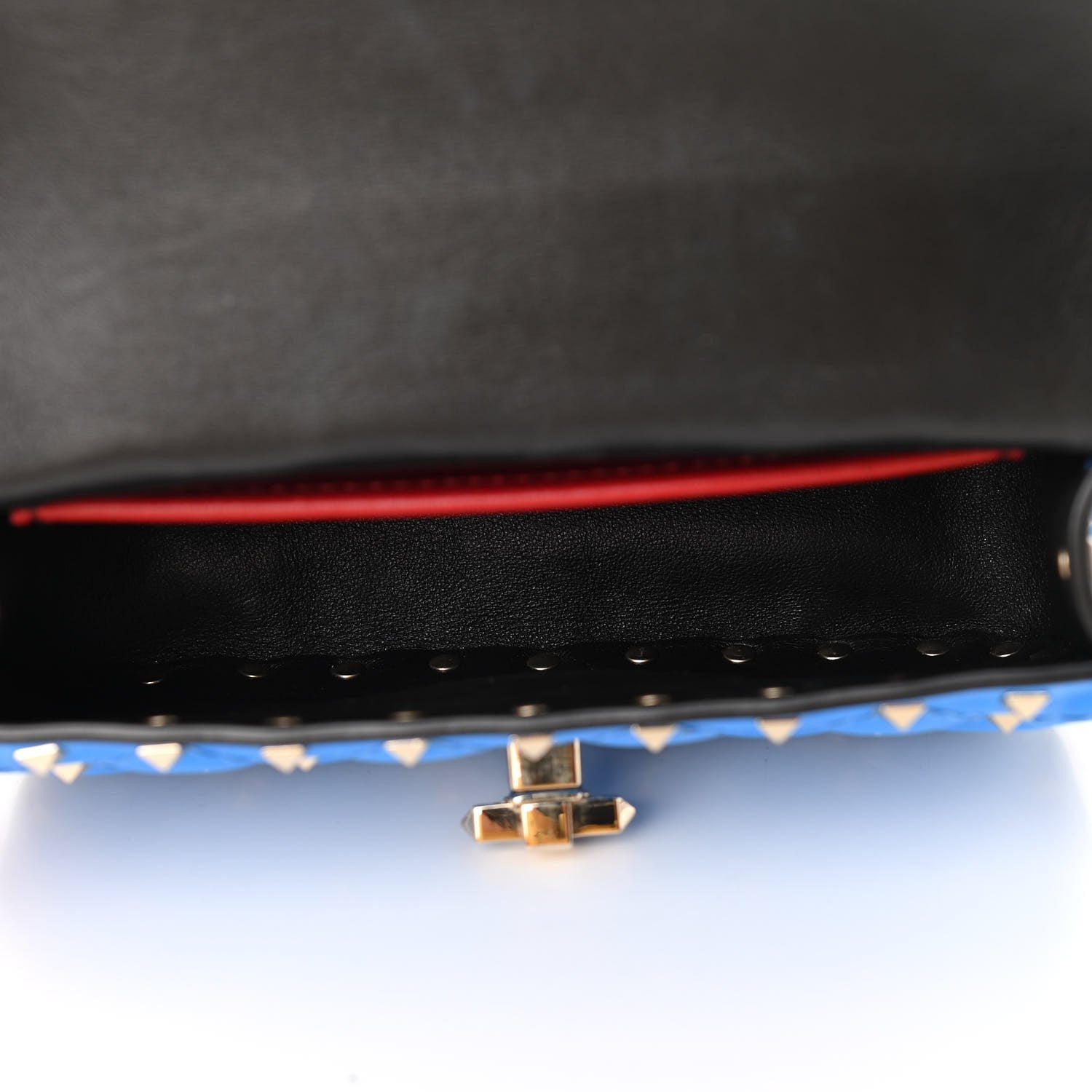 Valentino Garavani Calfskin Mini Rockstud Spike Shoulder Bag Blue Fluo 5 of 9