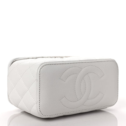 Chanel Caviar Quilted Small Vanity Case With Chain White 5 of 11