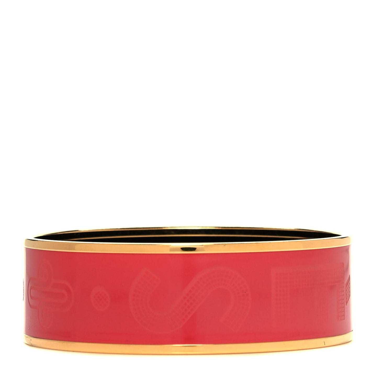 Enamel Wide Printed Sellier Bracelet 65 Rose Dahlia