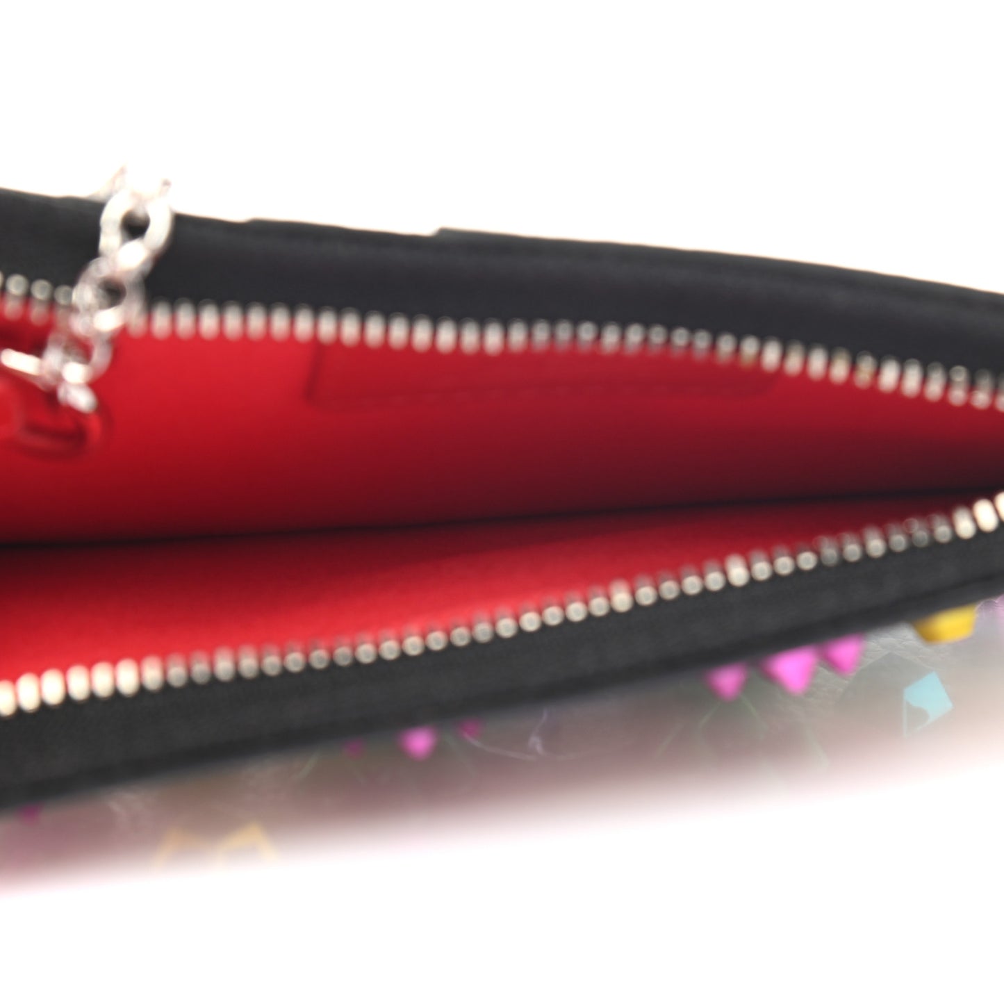 Calfskin Panettone Studded Zip Card Holder Ballerina Multicolor