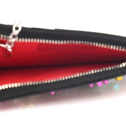 Christian Louboutin Calfskin Panettone Studded Zip Card Holder Ballerina Multicolor 5 of 9