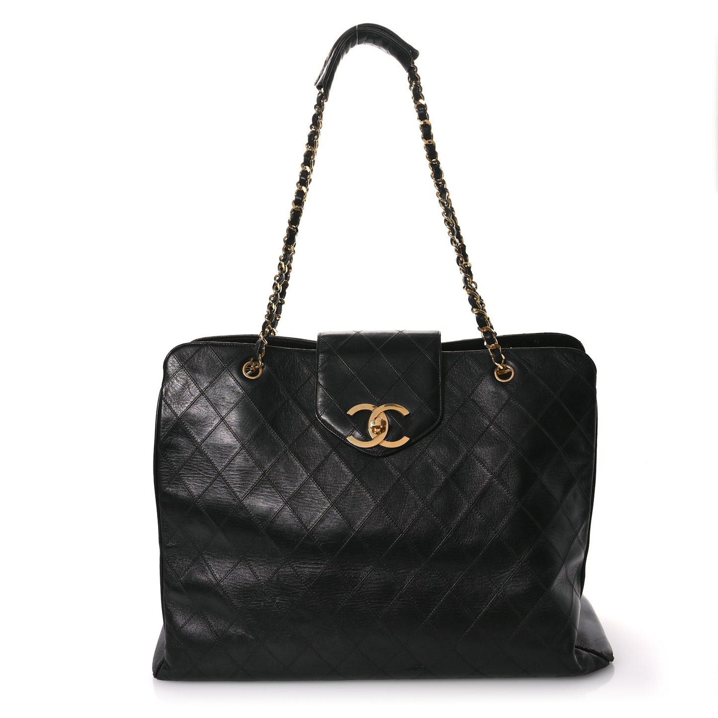 Calfskin Stitched XL Weekender Black