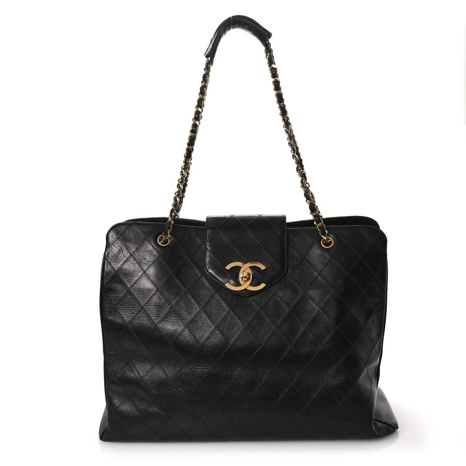 Chanel Calfskin Stitched XL Weekender Black 1 of 13