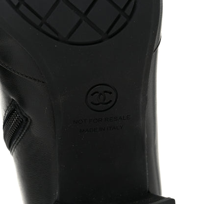 Chanel Stretch Lambskin Cap Toe CC Uniform Short Boots 38 Black 7 of 9