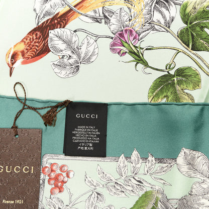 Gucci Silk Twill Wondergardenia Square Scarf Emerald 2 of 3