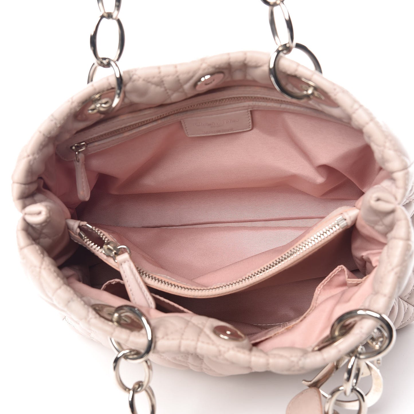 Lambskin Cannage Small Dior Soft Shopping Tote Light Pink