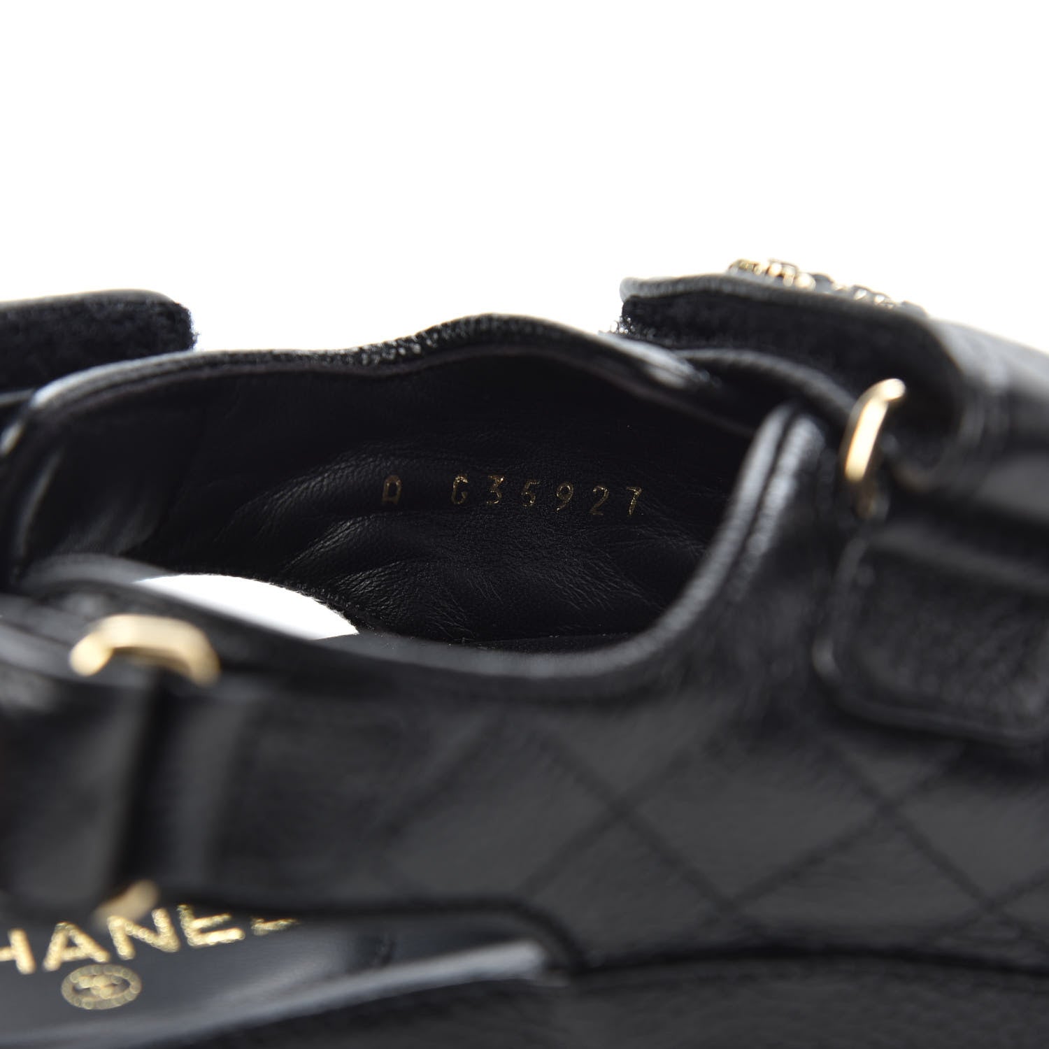Chanel Grained Calfskin Velcro Dad Sandals 38 Black 8 of 9