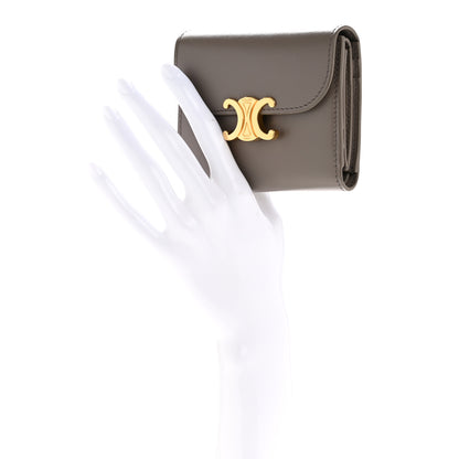 Celine Shiny Calfskin Small Triomphe Wallet Pebble 2 of 11