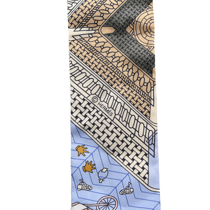 Hermes Silk Objets De Curiosite Twilly Bleu Beige Rose Poudre 4 of 4