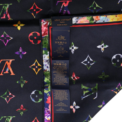 Louis Vuitton Silk Monogram Printed LV Garden Square Scarf Bleu Marine 3 of 3