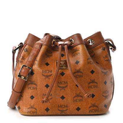 MCM Visetos Essential Drawstring Bucket Bag Cognac 1 of 11