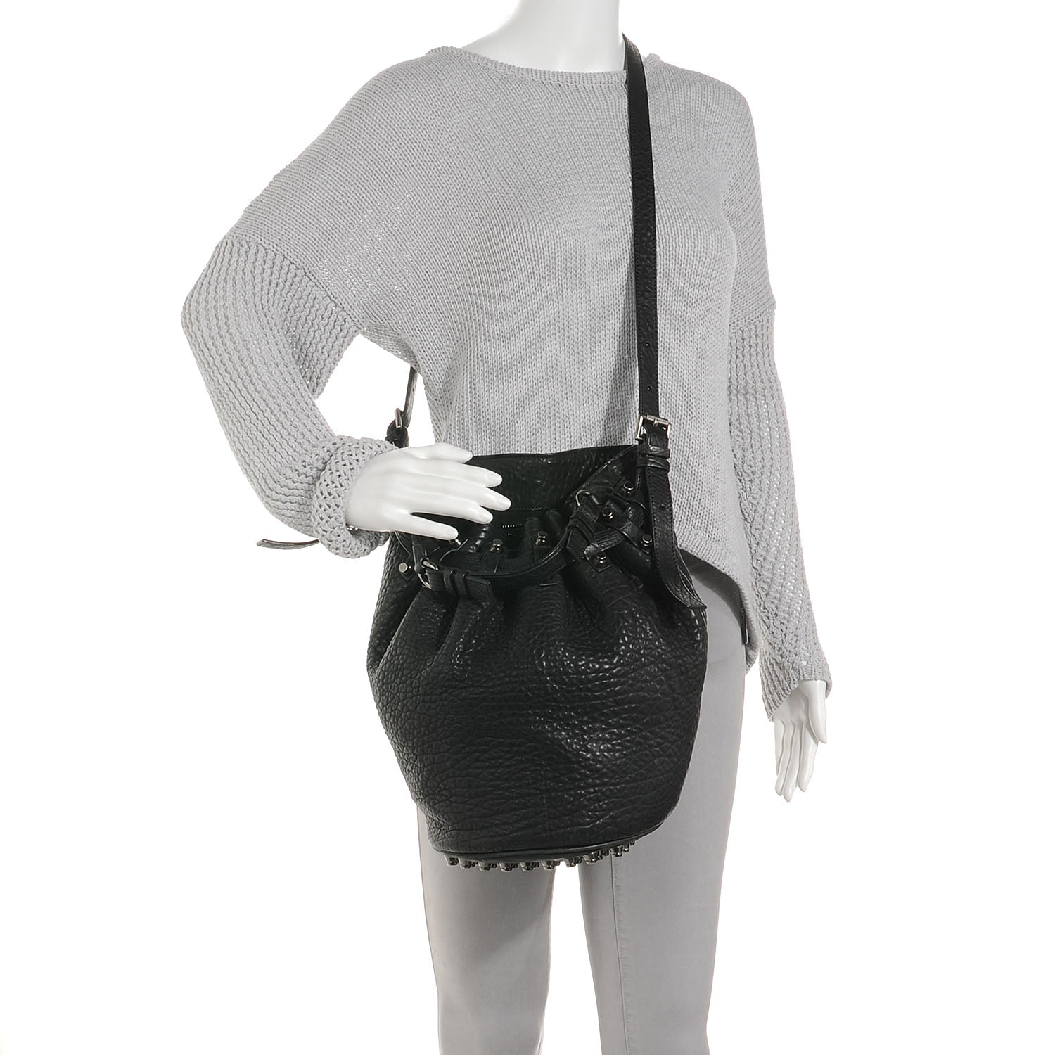 Alexander Wang Leather Diego Bucket Bag Black 2 of 6