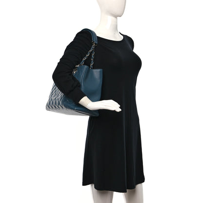 Chanel Caviar Quilted Grand Shopping Tote GST Blue 2 of 16