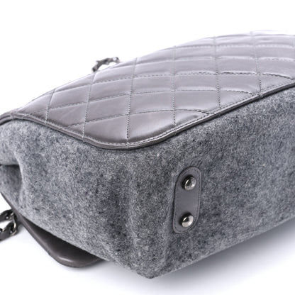Chanel Felt Glazed Calfskin Quilted Edelweiss Flower Flap Grey 12 of 13