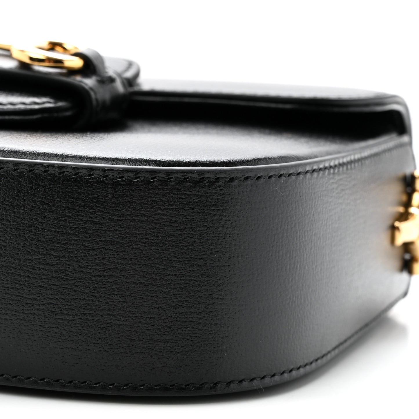 Azalea Calfskin Web Mini Horsebit 1955 Shoulder Bag Black