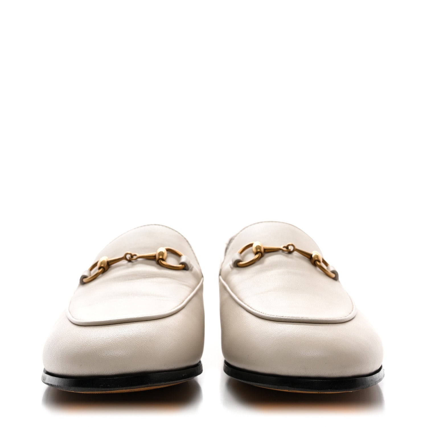 Gucci Lambskin Womens Brixton Horsebit Loafers 37.5 Mystic White 2 of 11