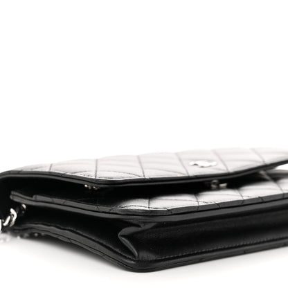 Chanel Lambskin Quilted Wallet On Chain WOC Black 10 of 13