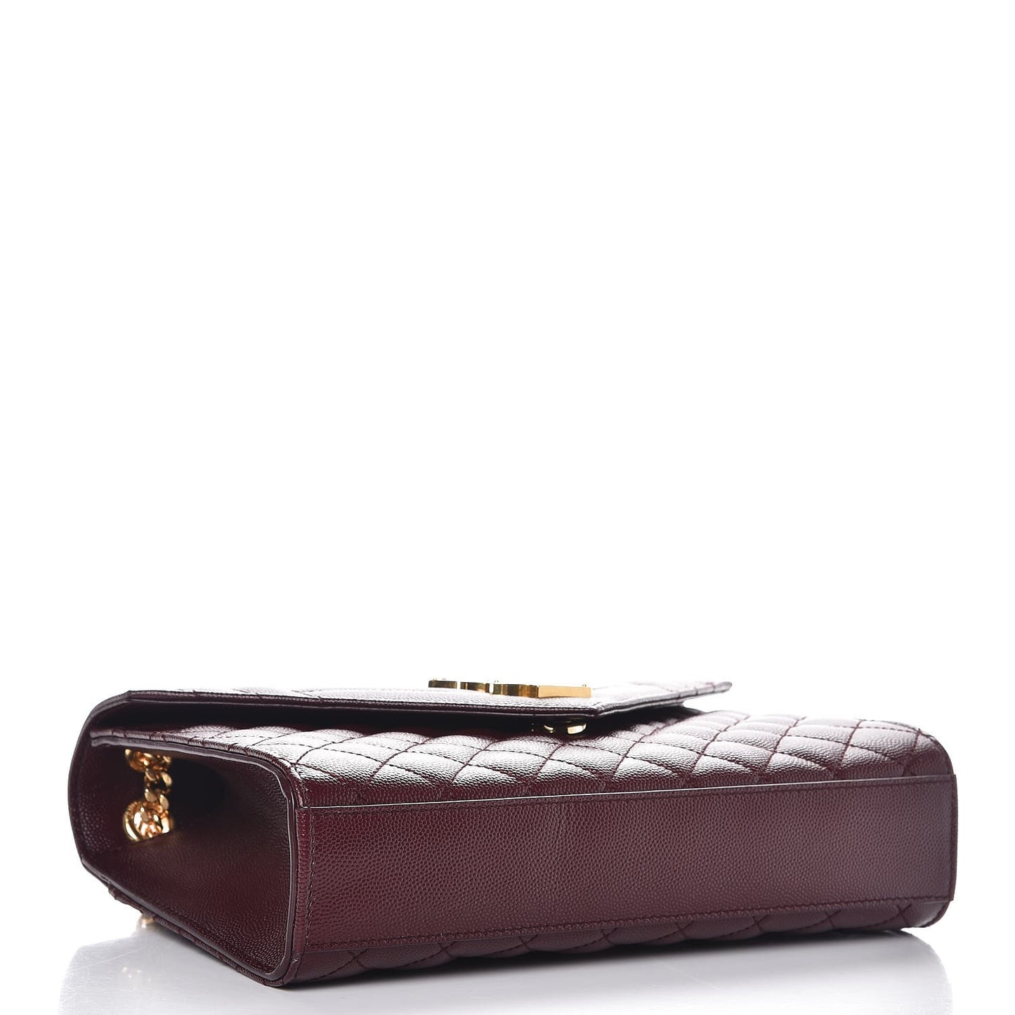 Grain De Poudre Textured Mixed Matelasse Medium Triquilt Monogram Satchel Rouge Legion