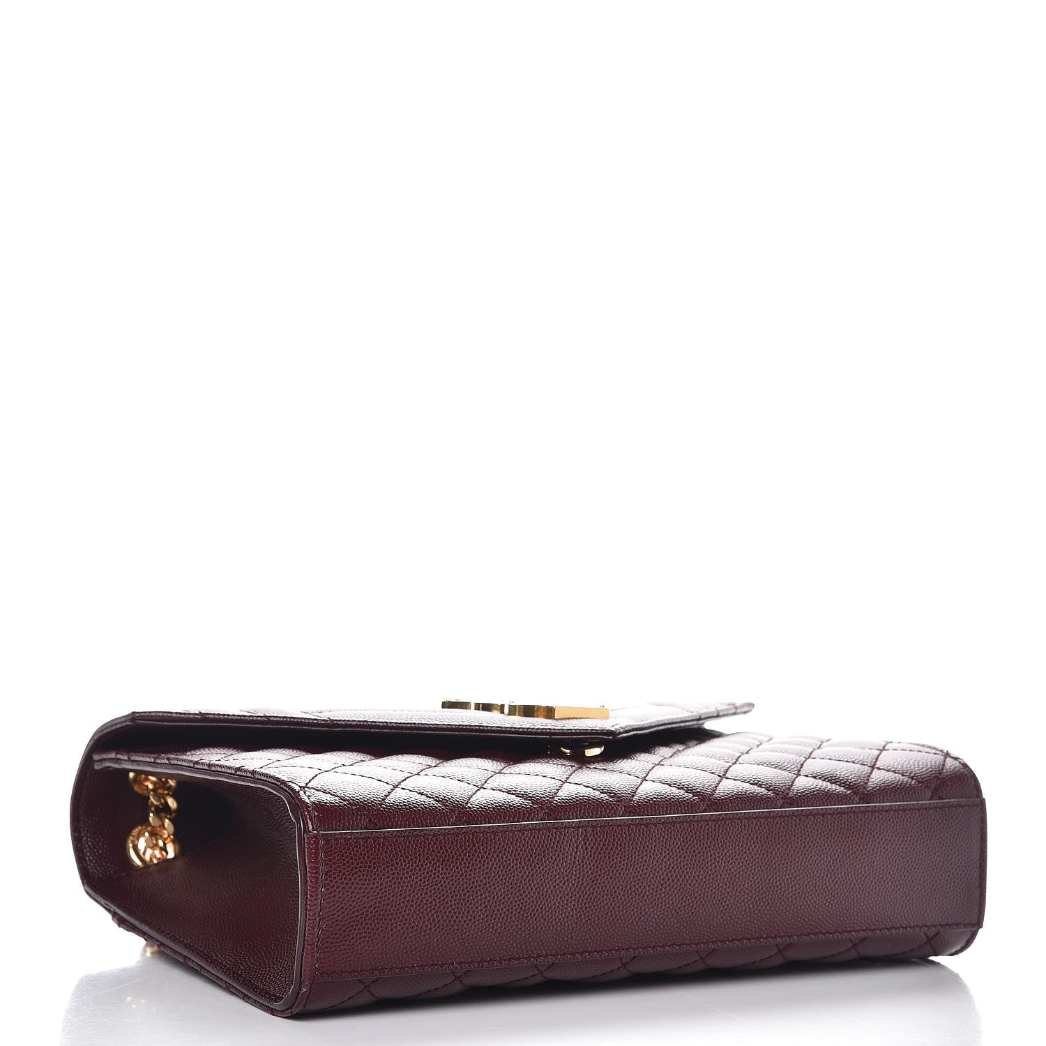 Saint Laurent Grain De Poudre Textured Mixed Matelasse Medium Triquilt Monogram Satchel Rouge Legion 4 of 7