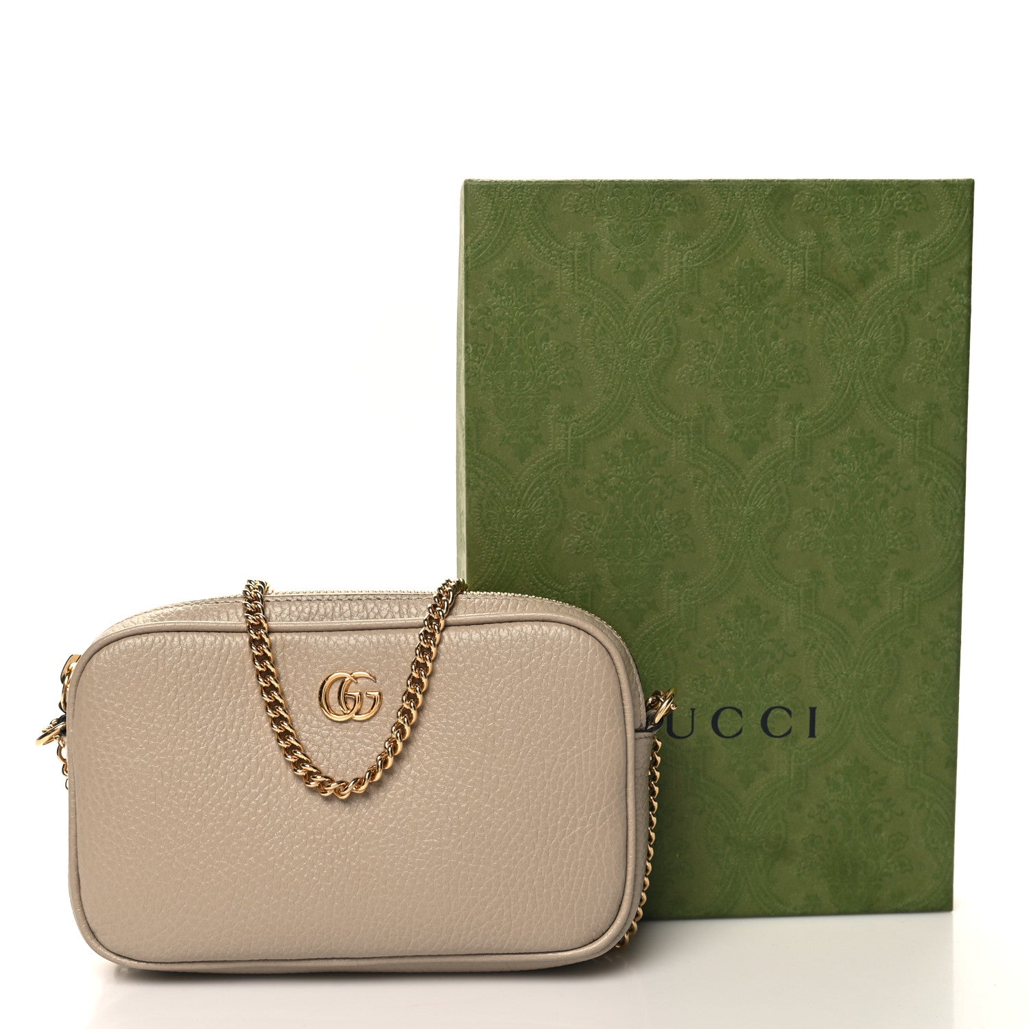 Gucci Dollar Calfskin Super Mini GG Marmont Chain Shoulder Bag Beige 11 of 11