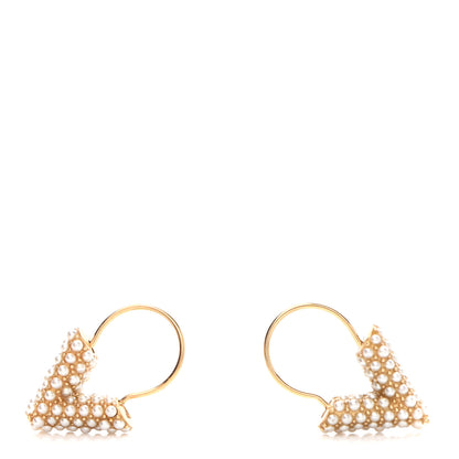 Louis Vuitton Brass Essential V Hoop Earrings Gold 1 of 4